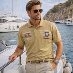 Paul & Shark Royal Yacht Club Ralph Lauren Polo Shirt Mens Size L Embroidered